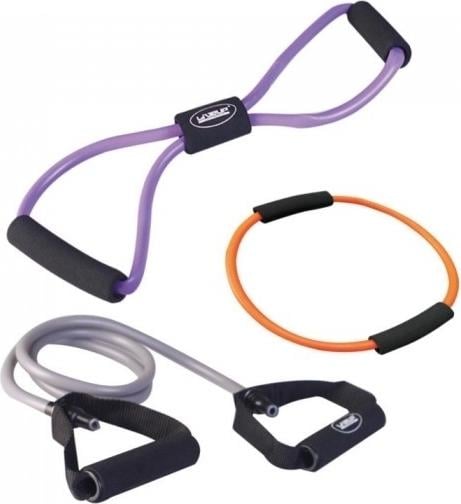 Набор эспандеров LiveUp TRAINING SET Фиолетовый/Оранжевый/Серый (LS3211)