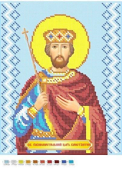 Вышивка бисером Икона Святой мученик Константин частичная выкладка 30х23 см (1528538749)