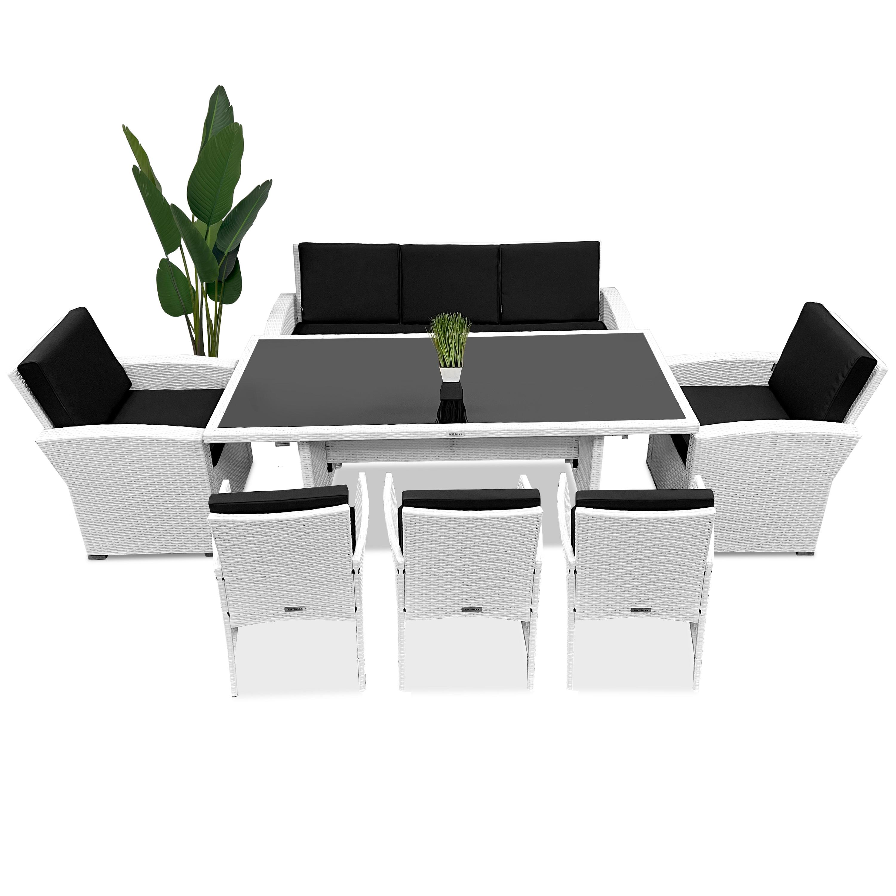 Набор садовой мебели Just Relax Deluxe Max 522 из ротанга со стальным каркасом Белый Набор садовой мебели Just Relax Deluxe Max 522 из ротанга со стальным каркасом Белый