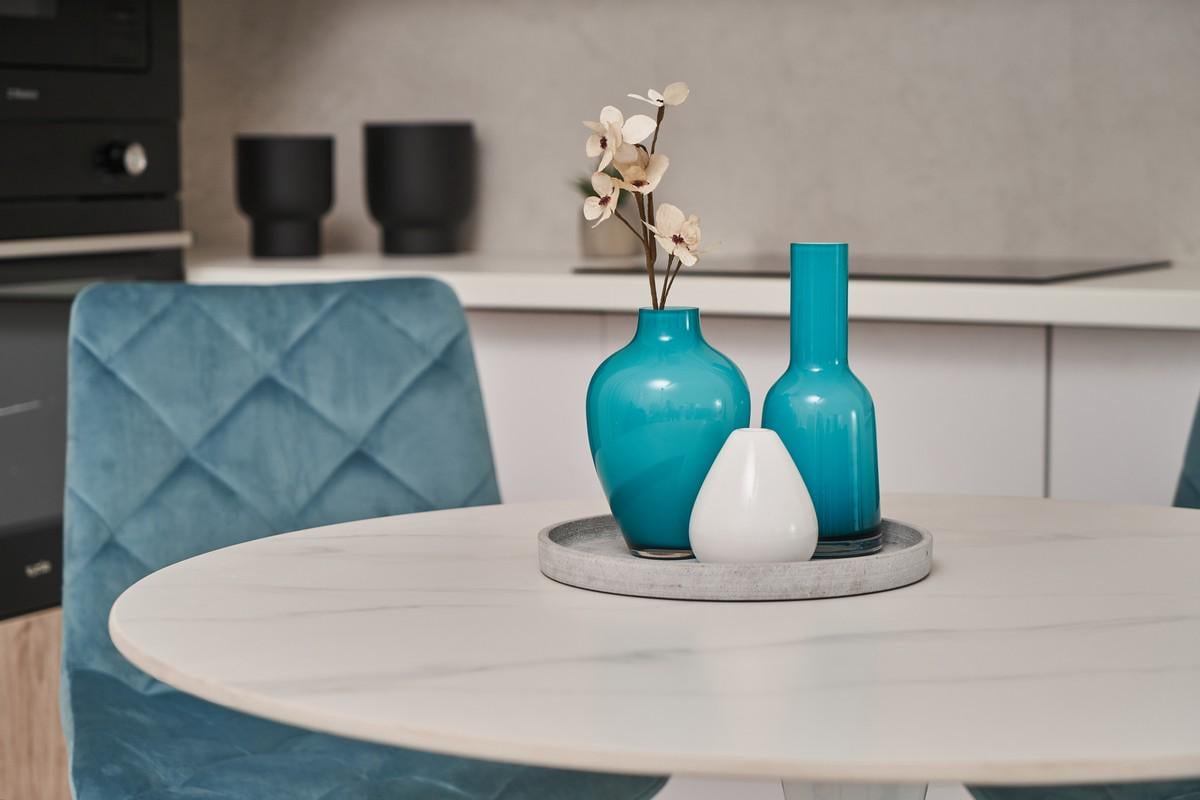 Обеденный стол круглый Vetro Mebel T-325 900/760 мм Касса вайт/белый (28830677) - фото 6