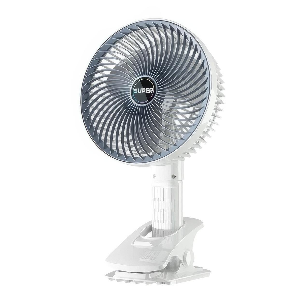Вентилятор мини настольный Desktop Fan Multi-function аккумуляторный с прищепкой Белый (1010926-White)