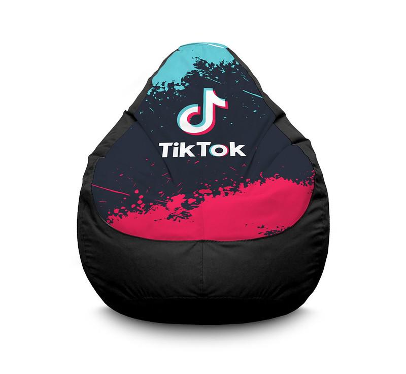 Кресло мешок iPuff Tik Tok Splash Black Оксфорд XXL 90х125 см Черный