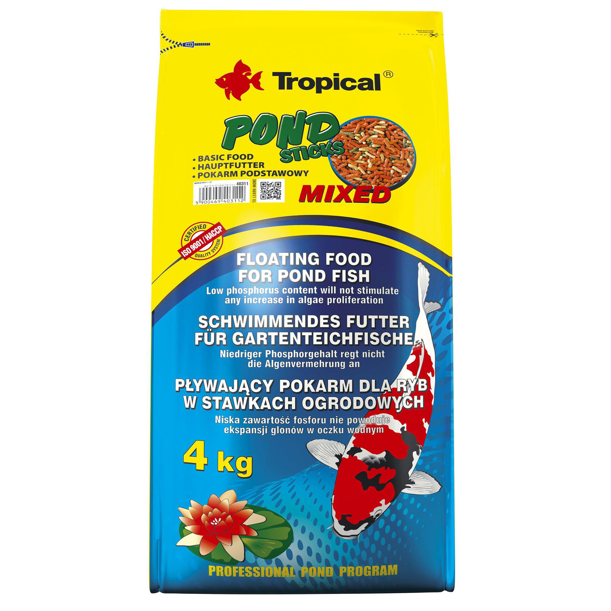 Корм сухой для прудовых рыб Tropical Pond Sticks Mixed 50 л