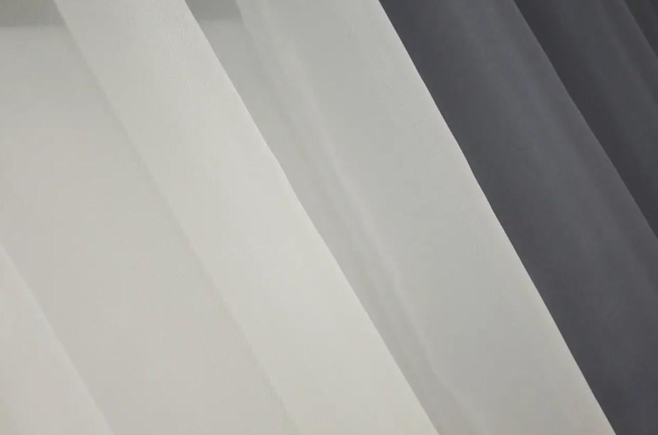 Шторки на кухню/балкон шифон 265х170 см Графитовый/Молочный (017к) - фото 5 Шторки на кухню/балкон шифон 265х170 см Графитовый/Молочный (017к) - фото 5