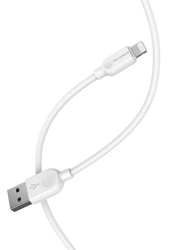 Кабель для зарядки Borofone BX14 LinkJet USB - Lightning 2,4 А 2 м Білий - фото 3