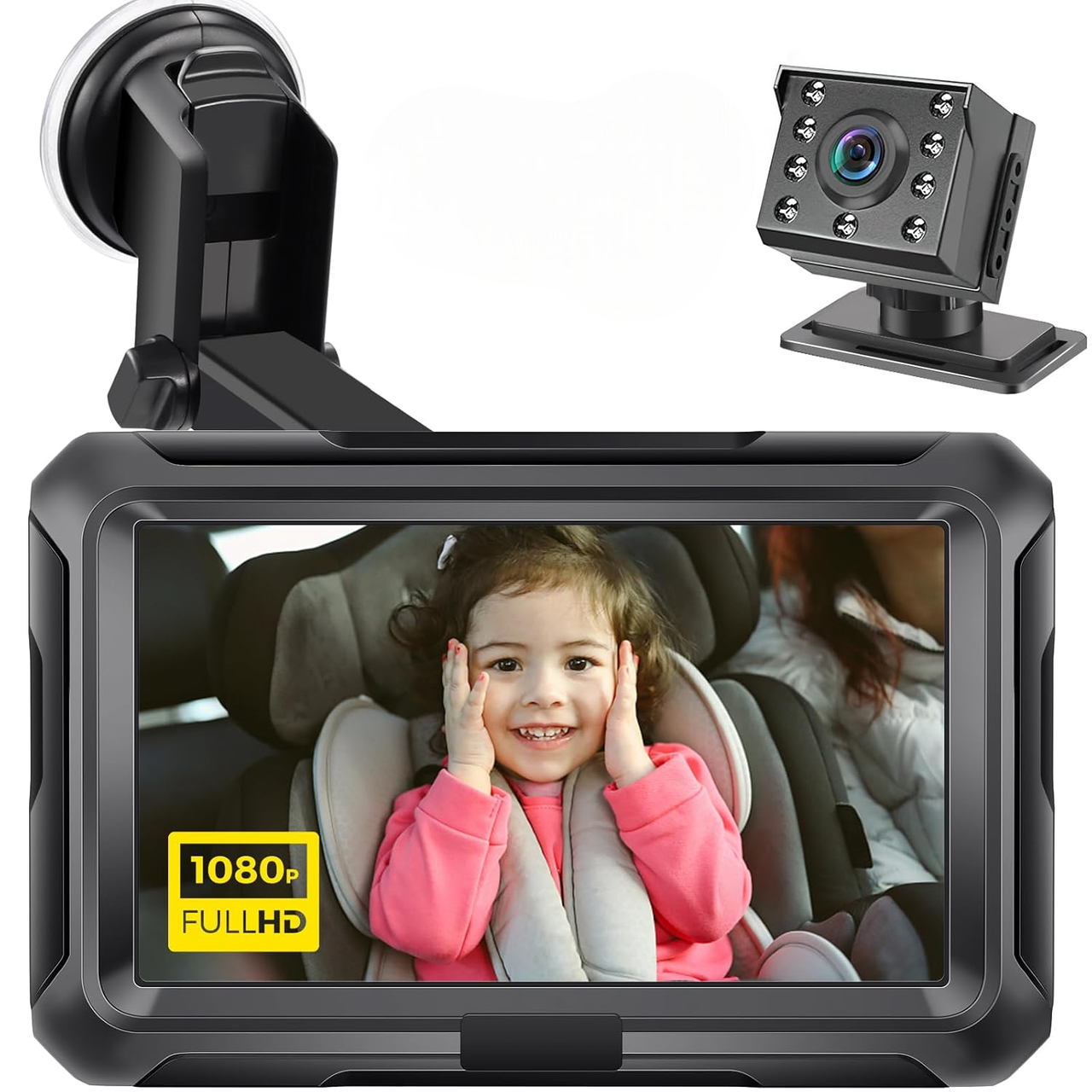 Камера автомобильная детская Zacro 1080P 4,3" с ночным видением HD/широким углом обзора 150°/поворотом на 360° (2928870997)