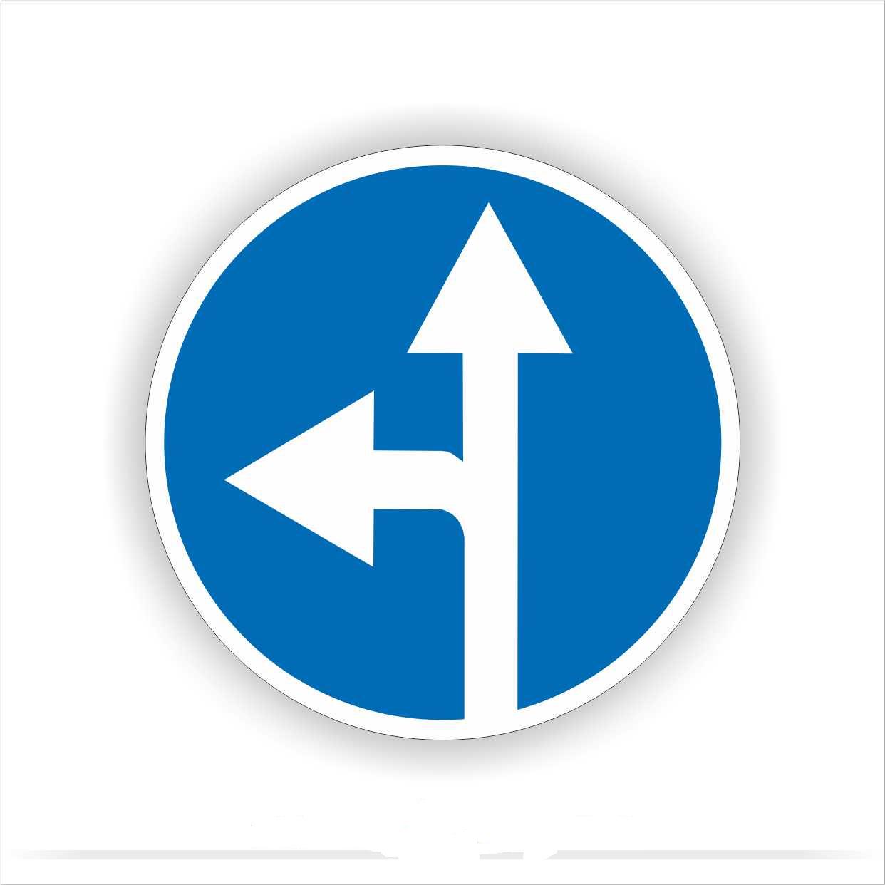 Дорожный знак 4.5 Движение прямо или налево 700х700 мм