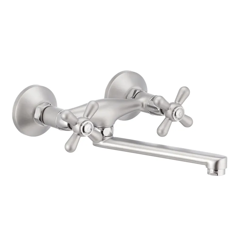 Смеситель для кухни настенный Haiba Dominox 361 матовый HB0093 из латуни Стальной Смеситель для кухни настенный Haiba Dominox 361 матовый HB0093 из латуни Стальной