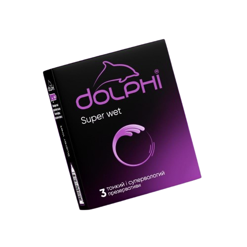 Презервативы латексные Dolphi Super Wet тонкие и супервлажные 3 шт.
