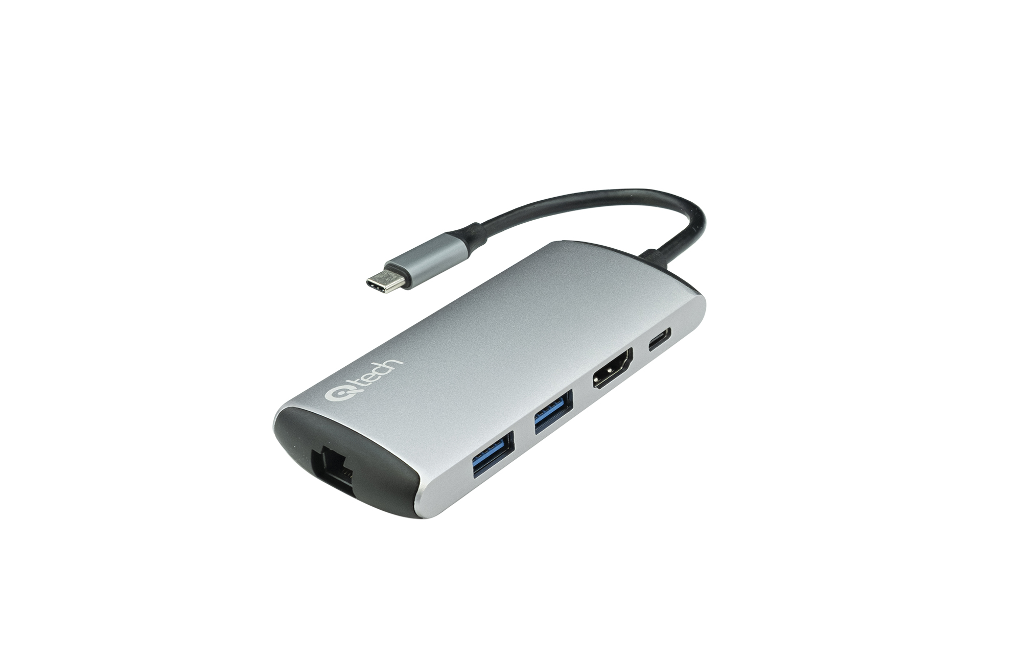 ᐉ USBхаб Qitech 8в1 Aluminum Space Grey (QTHub6c) • Краща ціна в Києві, Україні • Купити в