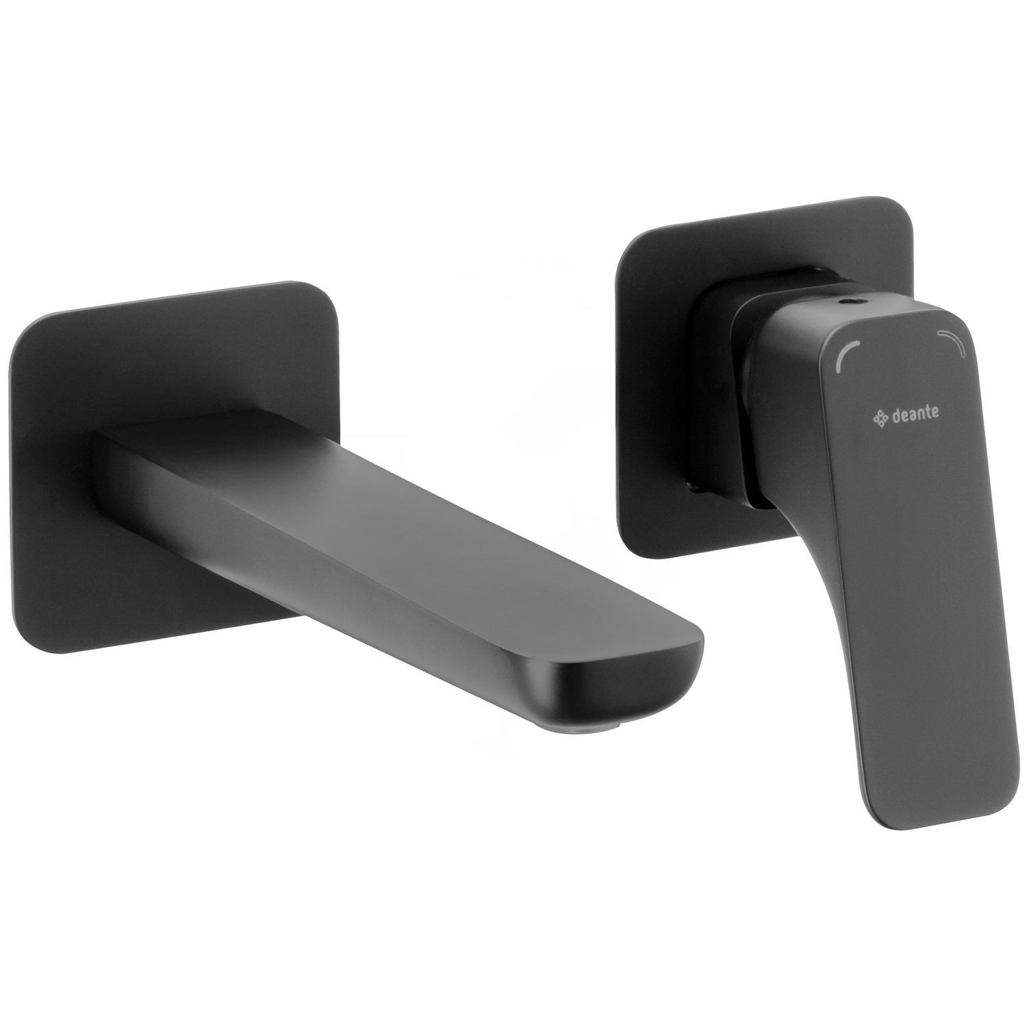 Смеситель для умывальника Deante Hiacynt BQH_N54L настенный однорычажный Черный (205535)