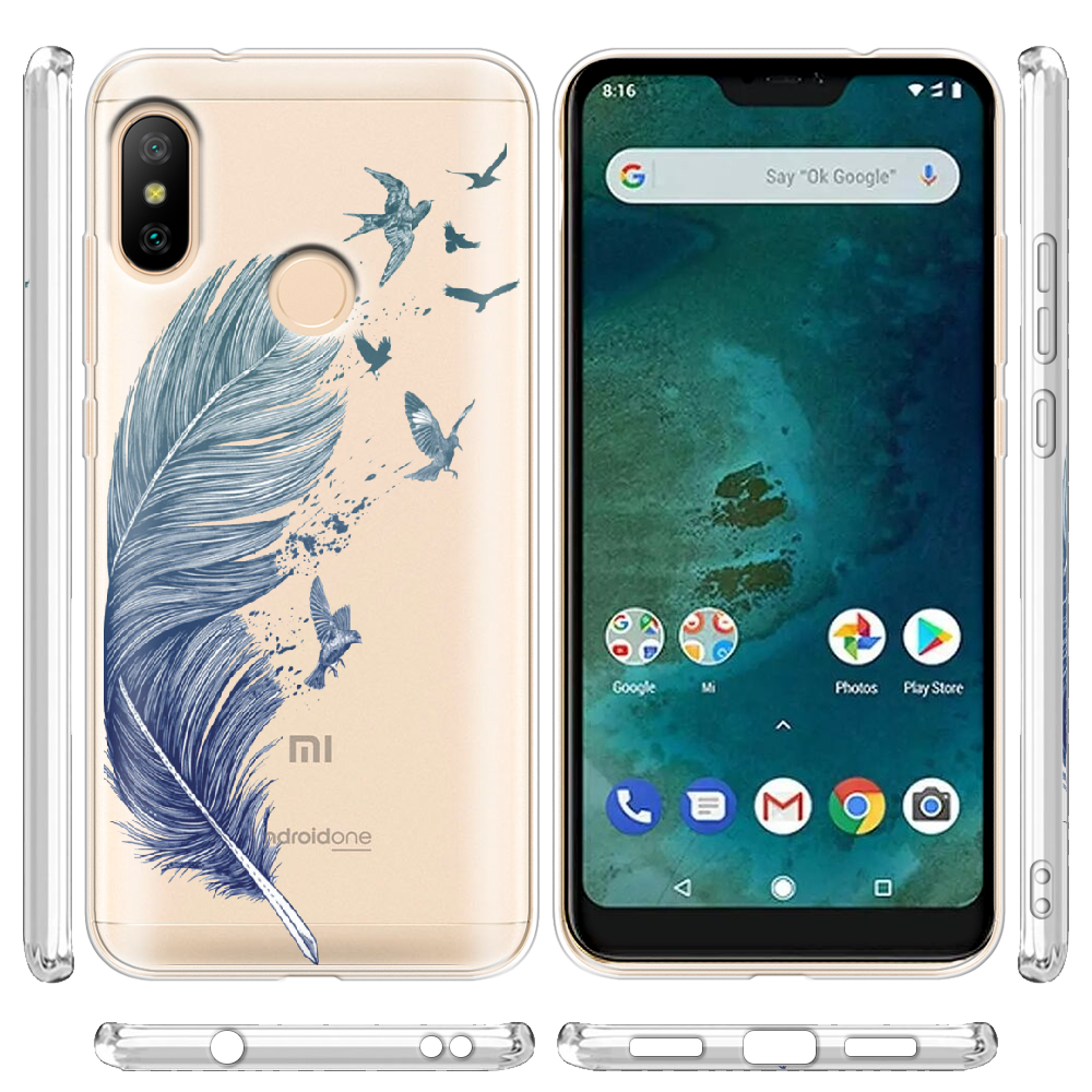 Чехол BoxFace Xiaomi Mi A2 Lite Feather Прозрачный силикон (34892-cc38-34892) - фото 3