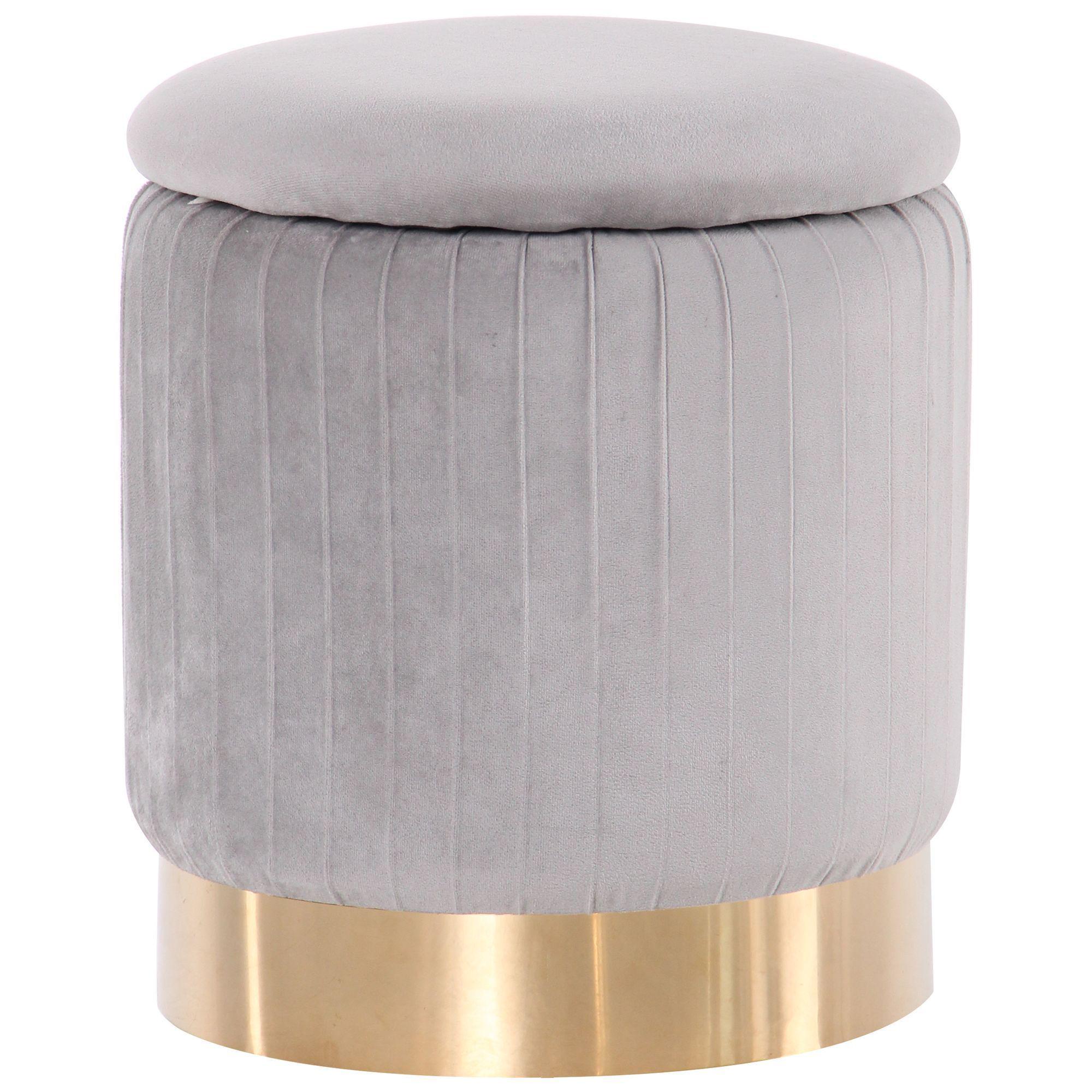 Пуф AMF Little Monte Chrom 380х330х330 сталь/секстиль Золото/Серый