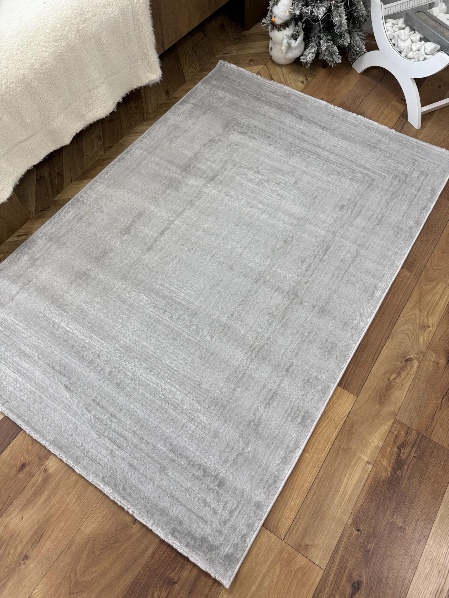 Килим з рельєфними лініями низьковорсовий 120х180 см Світло-сірий (31267128)