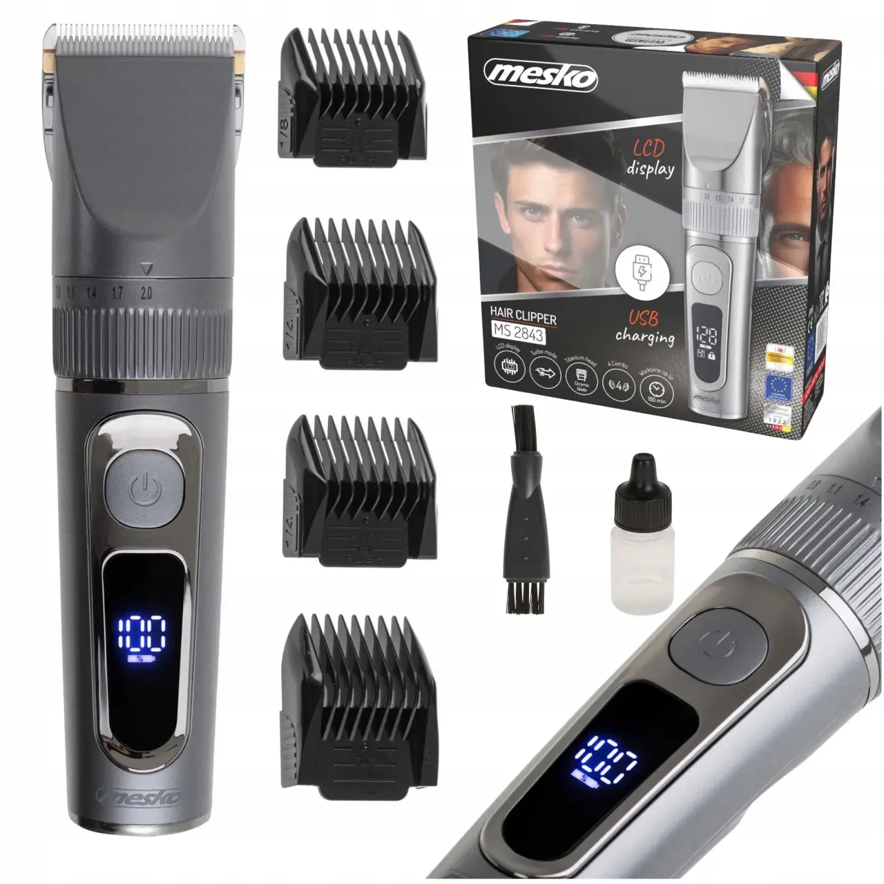 Машинка для стрижения волос Mesko MS 2843 LCD дисплей (5905575901866) - фото 2 Машинка для стрижения волос Mesko MS 2843 LCD дисплей (5905575901866) - фото 2