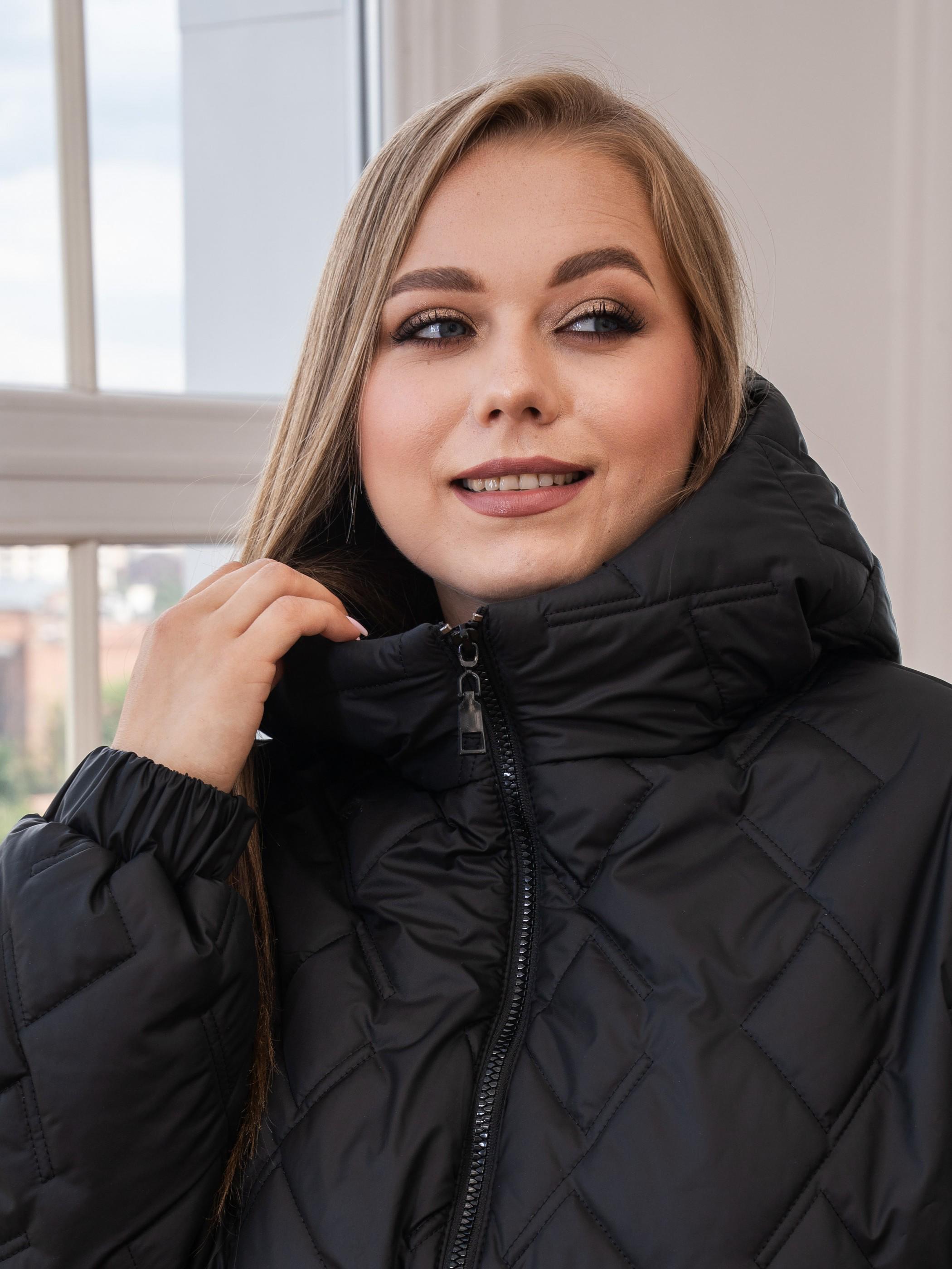 Куртка женская демисезонная UF-Fashion 00129-mt р. 68 Черный (29200244) - фото 3