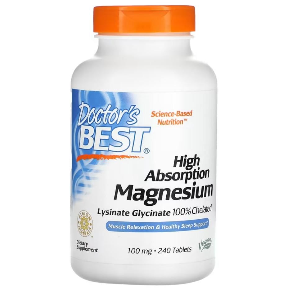 Витамины Doctor's Best Магній High Absorption Magnesium 100 мг 240 таблеток