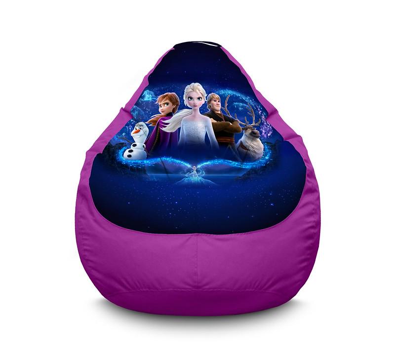 Кресло мешок Frozen Elsa and fiends Оксфорд XXL 90х125 см Сиреневый