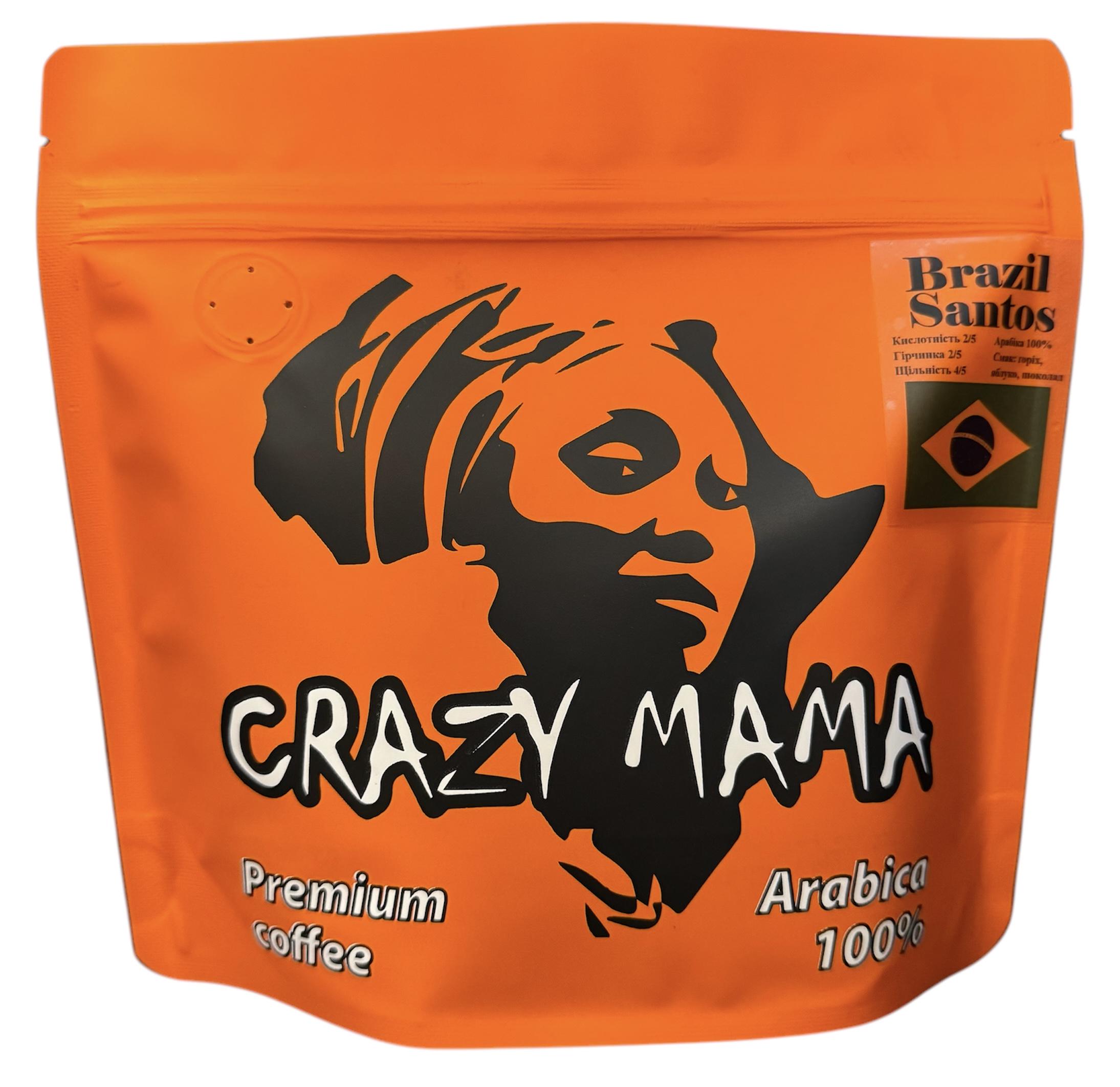 Кофе молотый Crazy Mama Brazil Santos 100% арабика 250 г (65154786)
