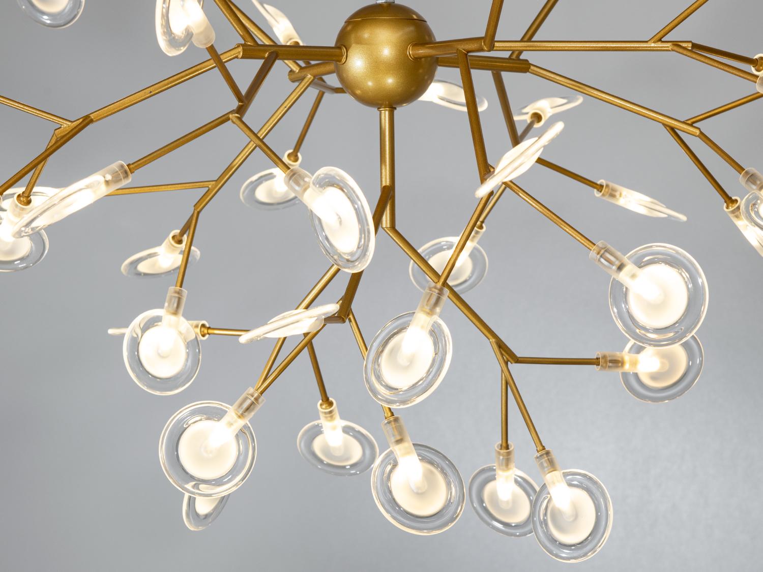 Люстра подвесная Светлячок 45 ламп Золотой сатин (887-45C GD) - фото 4