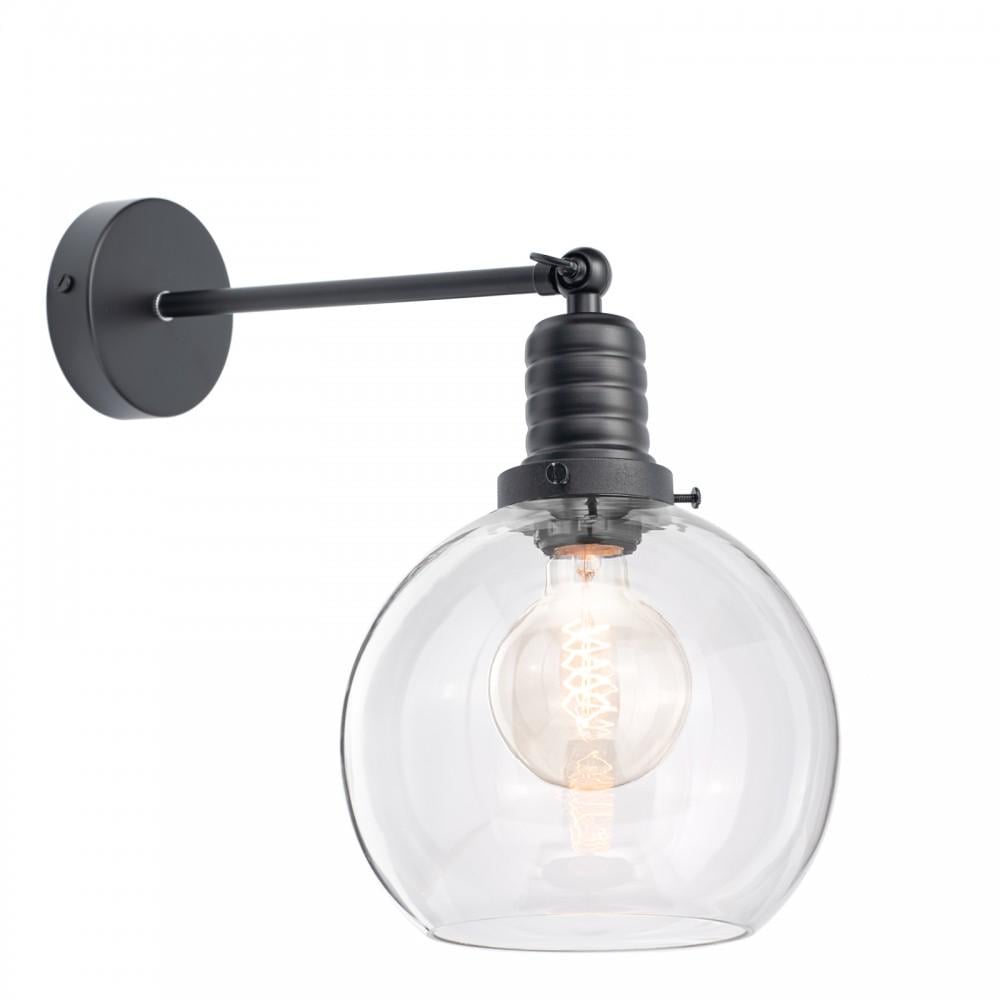 Настенный светильник Ретро Sphere Clear Jazz Collection из прозрачного стекла Black (WL-JC0003/BLACK) - фото 1