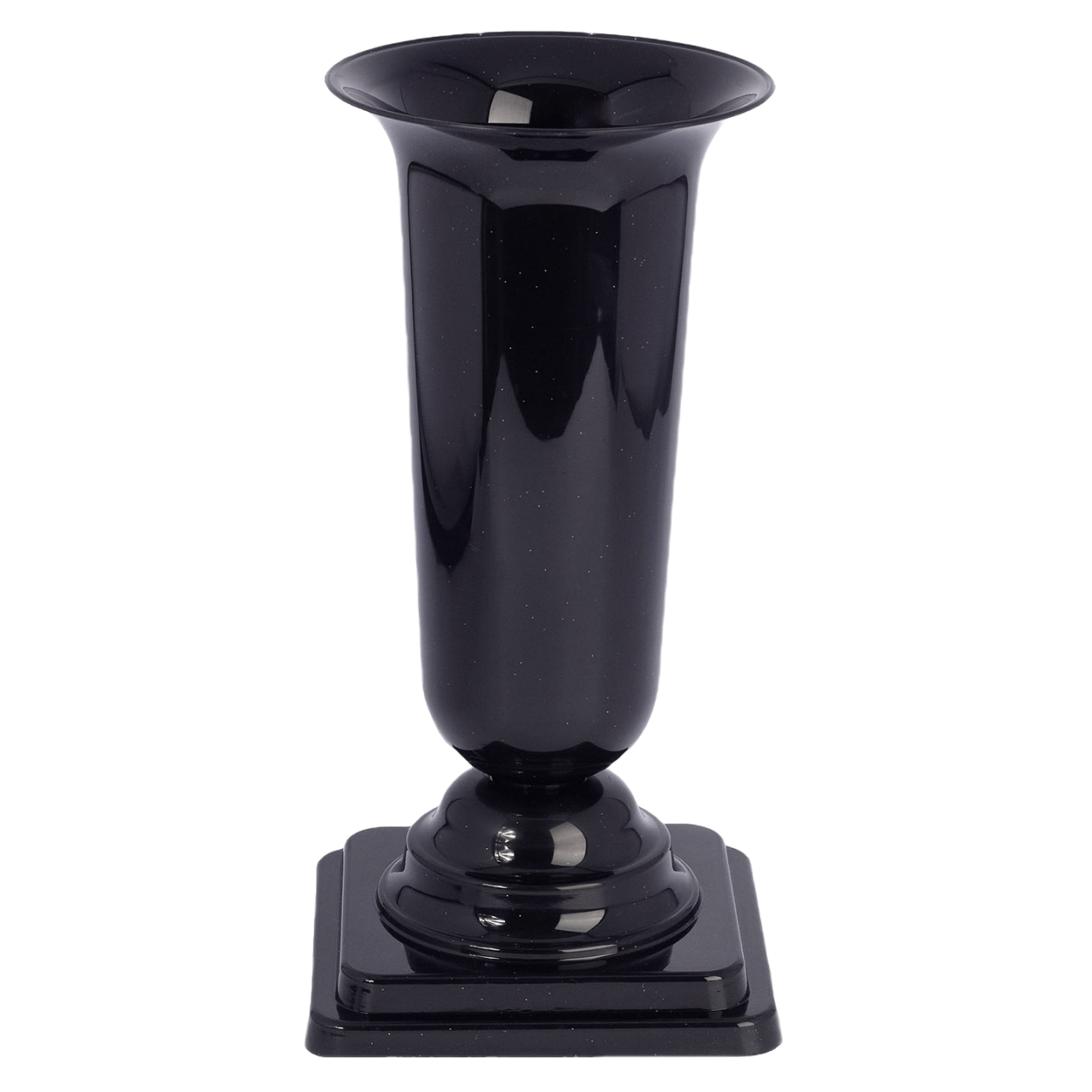 Вазон Дама с подставкой 19,7 см Черный металлик (46565) - фото 1 Вазон Дама с подставкой 19,7 см Черный металлик (46565) - фото 1
