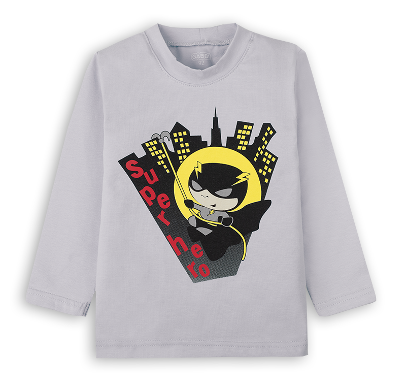 Футболка детская хлопковая с длинным рукавом для мальчика Gabbi FT-20-1-5 104 см Серый (12506)