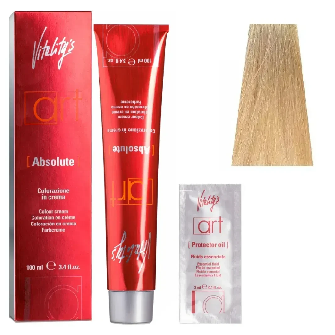 Крем-фарба для волосся з олійним коктейлем Vitality's Art Absolute Hair Color Cream 9/31 Супер світлий золотисто-попелястий блондин 100 мл