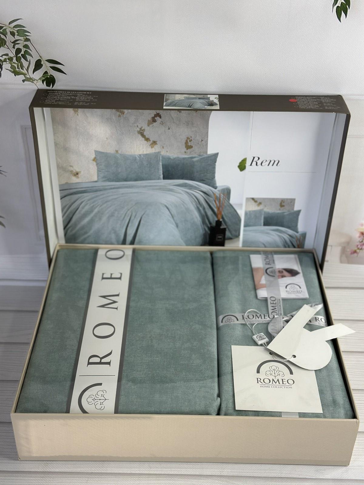 Комплект постільної білизни Rem поплін Євро Зелений (Rem1) - фото 3 Комплект постільної білизни Rem поплін Євро Зелений (Rem1) - фото 3