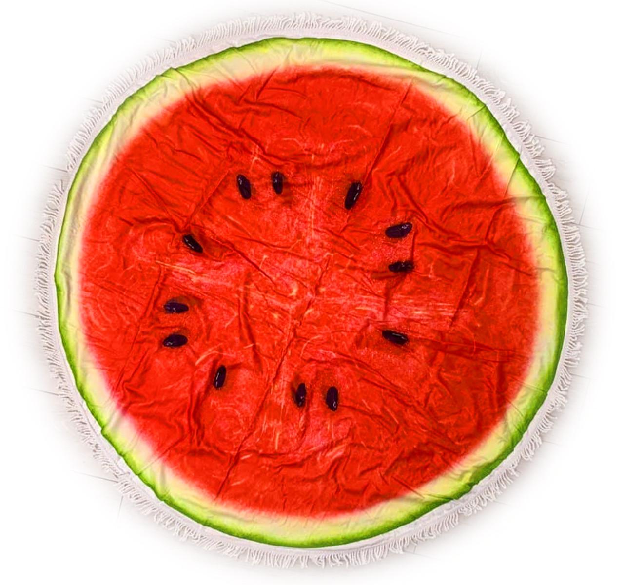 Пляжний круглий рушник Кавун з бахрамой 150 см