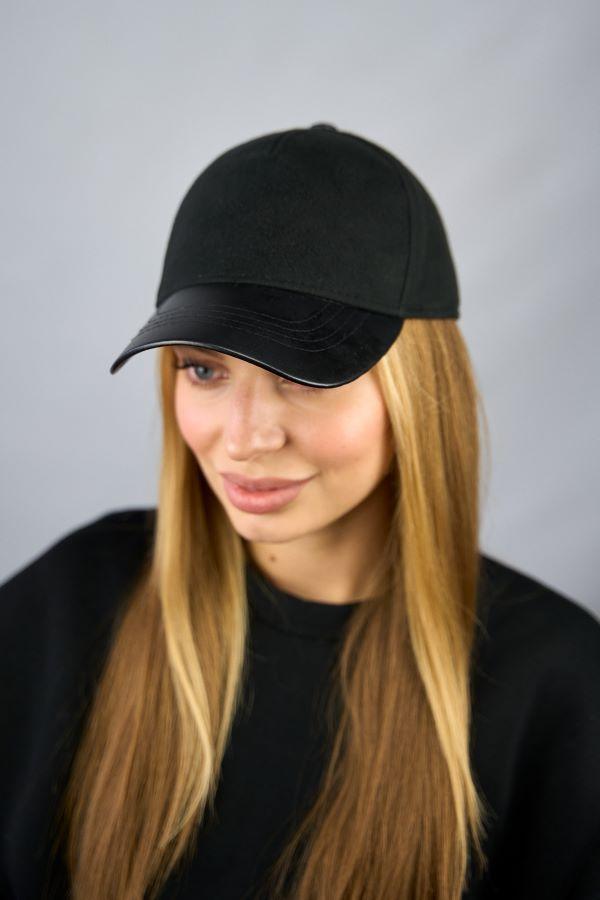Бейсболка унисекс Braxton 6102-5 с кожаным козырьком кашемирова Черный (2490429489) - фото 2