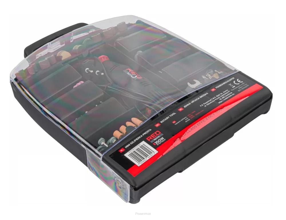 Шлифмашина прямая Red Technic RTSPT0047 2499851127 350 Вт 8000–30000 об/мин с набором аксессуаров 300 шт. - фото 3