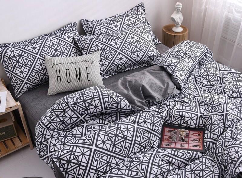 Комплект постельного белья Серая клеточка 2 двуспальный 200х220 см бязь (Glux-4849/2.0)