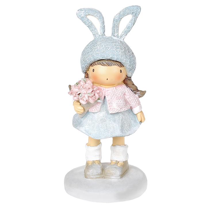 Декоративная фигурка BonaDi Девочка в шапке с ушками Голубой (831-810)