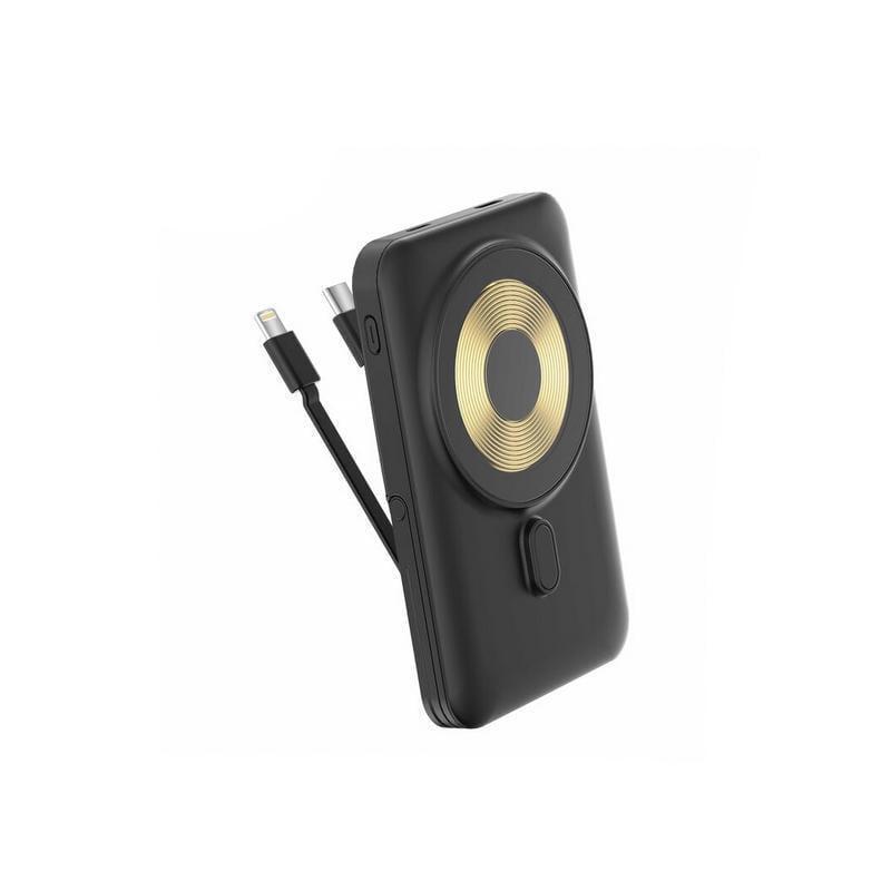 Повербанк Aspor A327 Magnetic Wireless 10000 mAh и кабель Type-C/Lightning USB/Lightning/Type-C/22,5W Черный