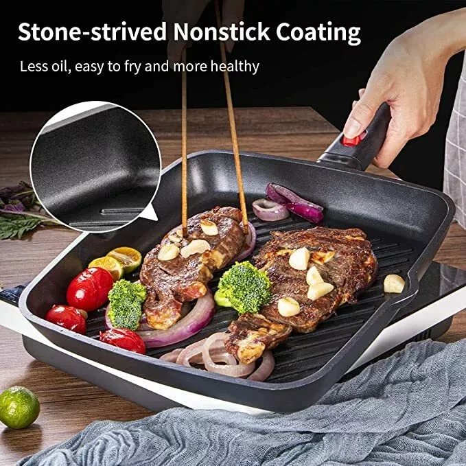 Сковорода-гриль Skylight із антипригарним покриттям 27 см (28429619) - фото 4