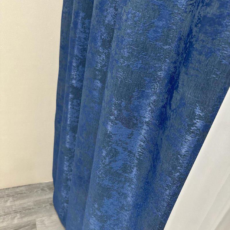 Штори жакардові з мармуровим візерунком середнє затемнення 1,5x2,7 м 2 шт. Синій (К1039-27) - фото 9 Штори жакардові з мармуровим візерунком середнє затемнення 1,5x2,7 м 2 шт. Синій (К1039-27) - фото 9