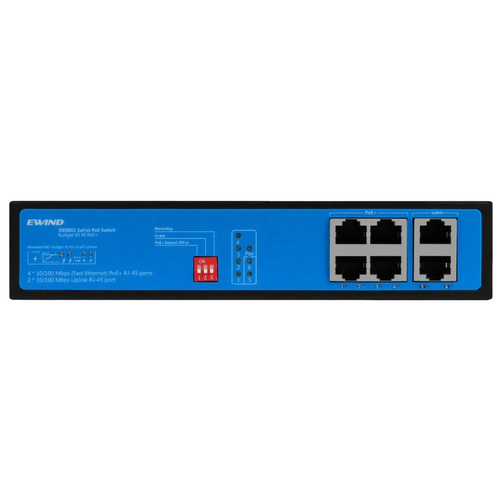 Комутатор 6 портів некерований Ewind EW-S1906CF-AP POE (2879759354)