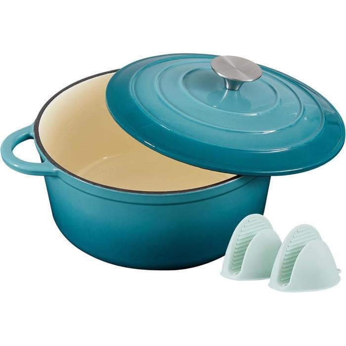 Форма для запікання Nilpferd чавунна емальована з кришкою і 1 пара силіконових рукавиць 24 см (2670637)