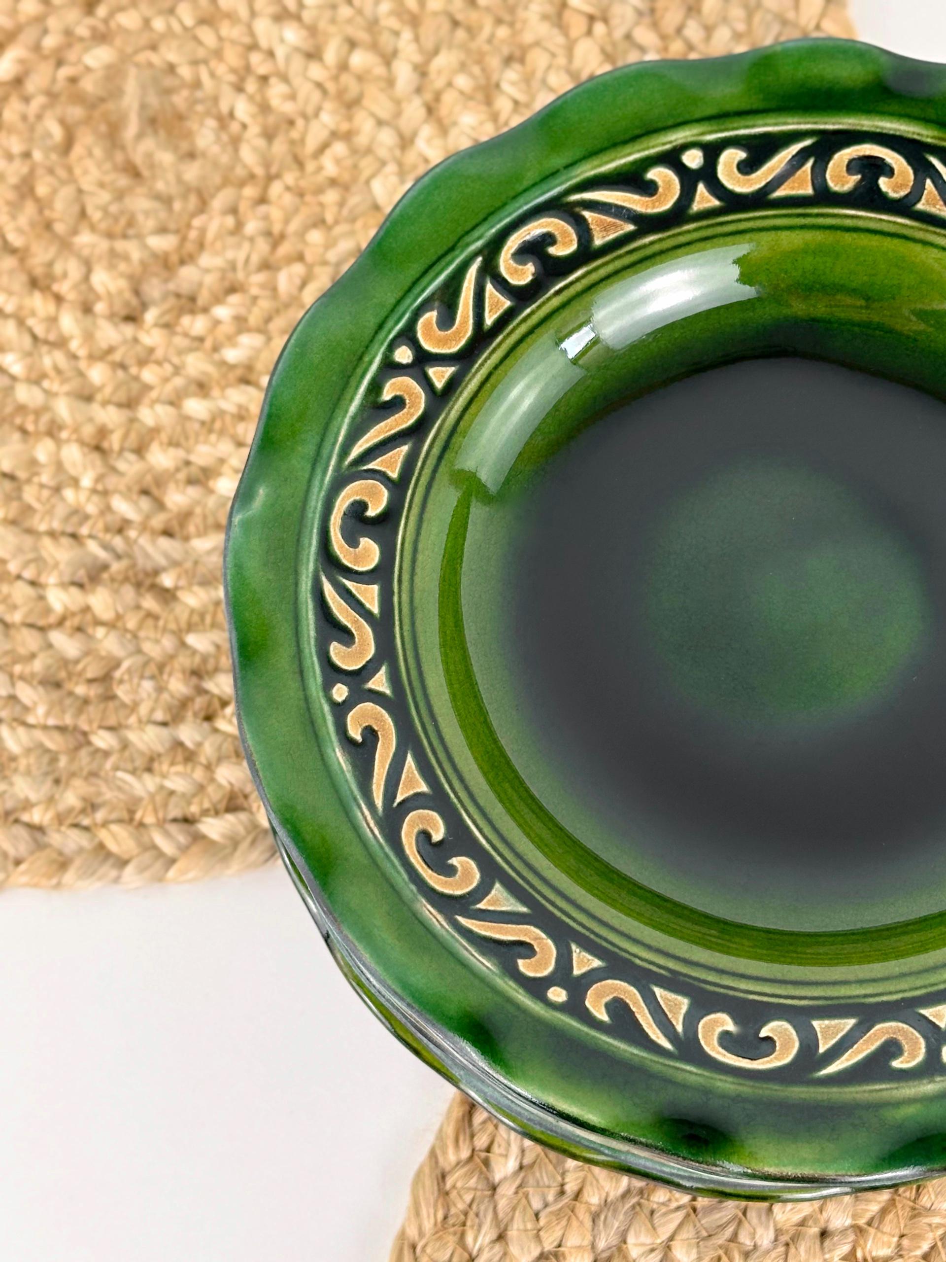 Набор глиняных глубоких тарелок Гражда 20 см х 12 шт. Коричневый (17019-20) - фото 3