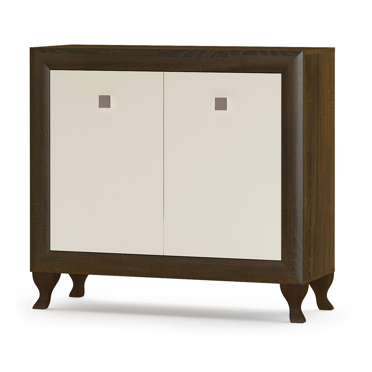 Комод Мебель-Сервис Парма 2Д из ДСП и МДФ Дуб шоколадный/Крем глянцевый