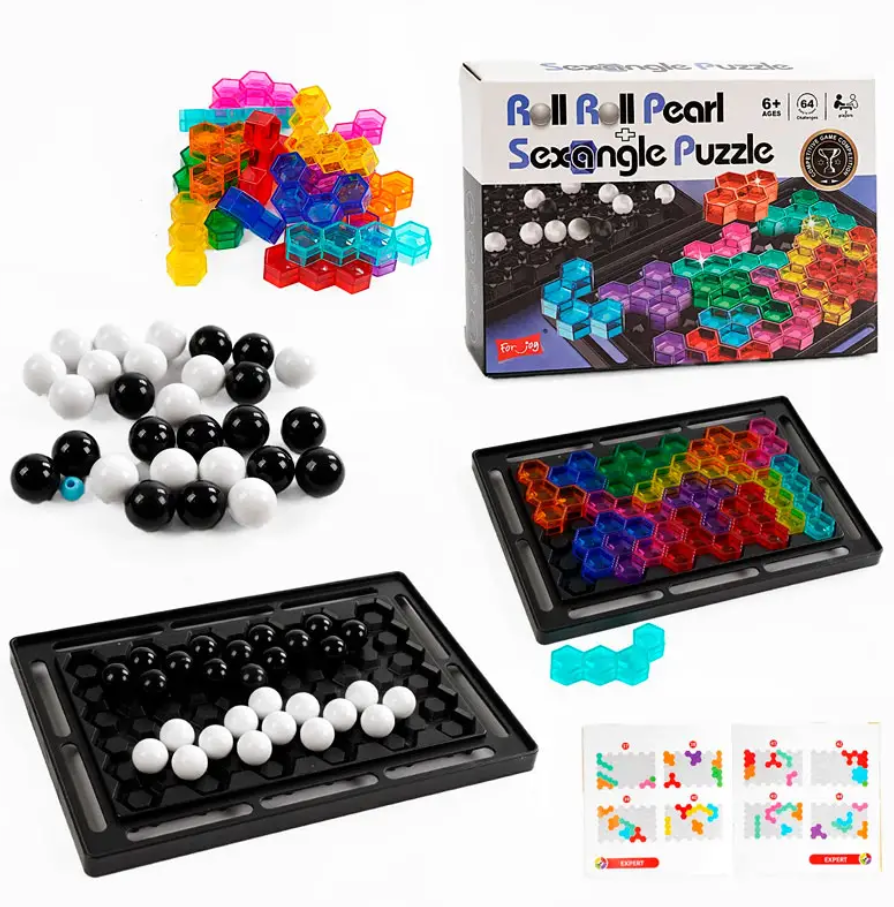 Логическая игра Forjoy 3в1 двустороннее поле/16 цветных элементов/14 шариков (929-35)