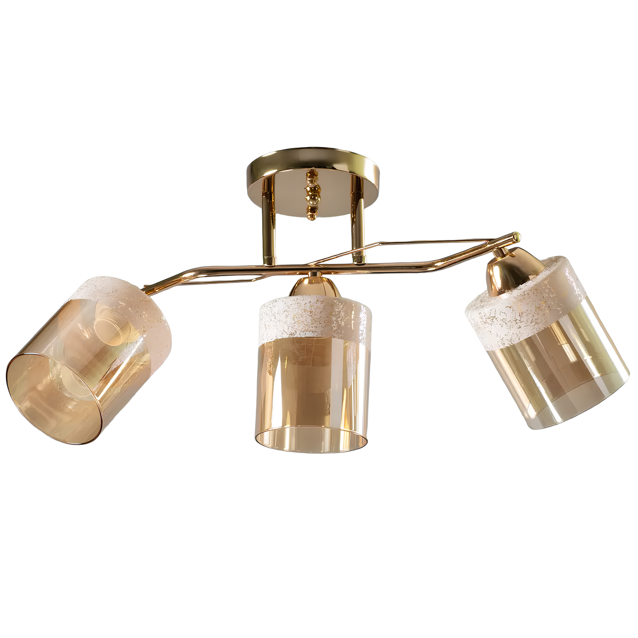 Люстра Svet на три стеклянных плафона под лампы Е27 Золотистый (SC-9078/3 FG)