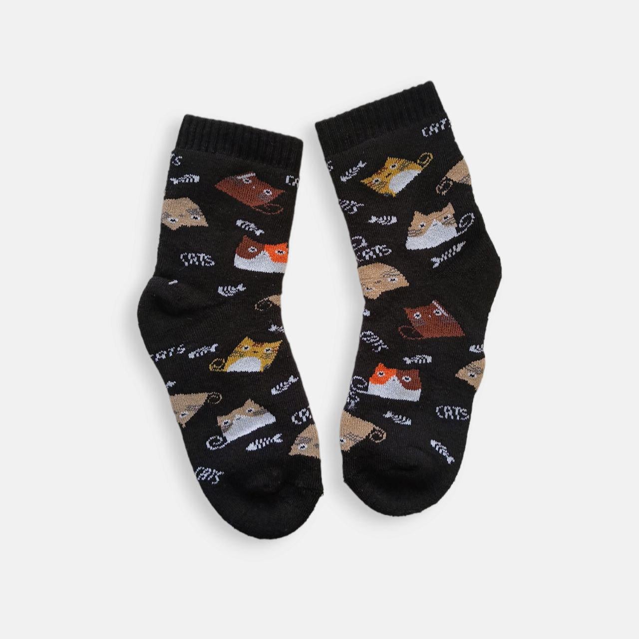 Носки детские махровые TwinSocks Кошки р. 18-20 Черный (12639388)