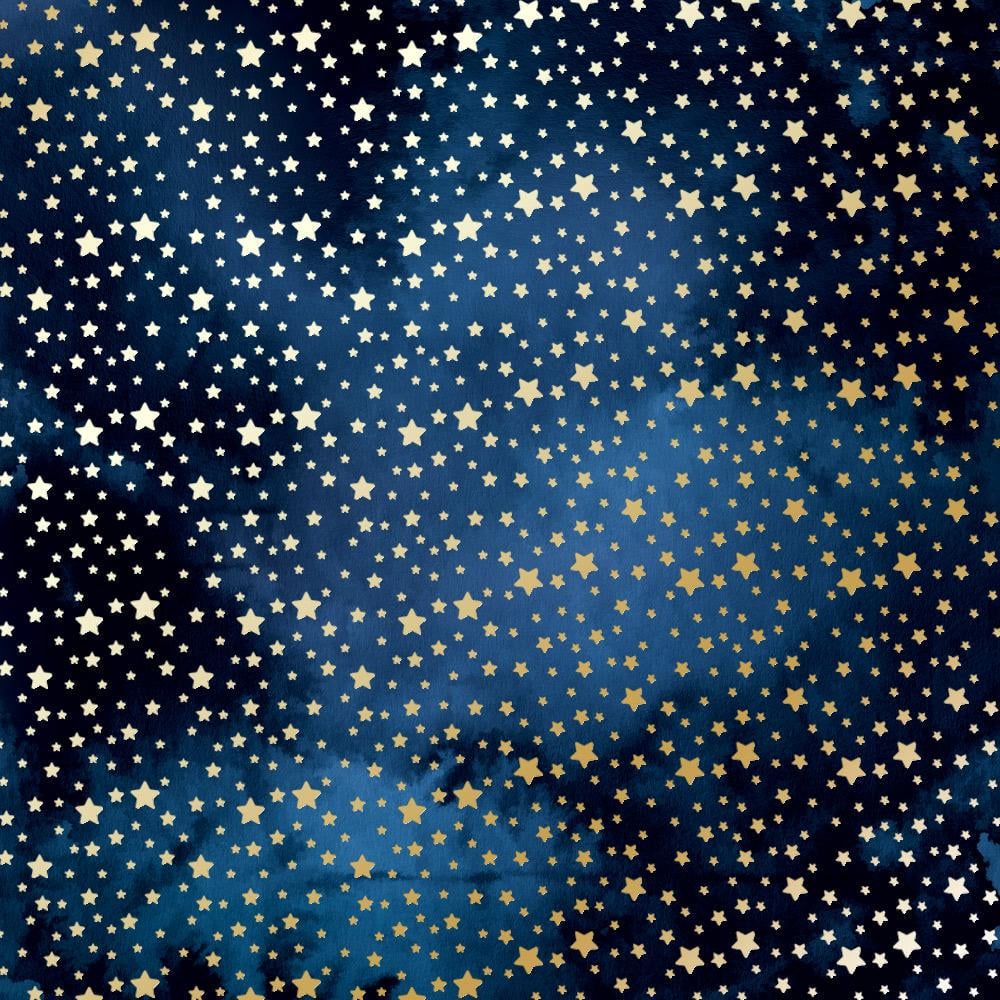 Лист паперу односторонній Golden stars з фольгуванням 30,5х30,5 см Night Garden