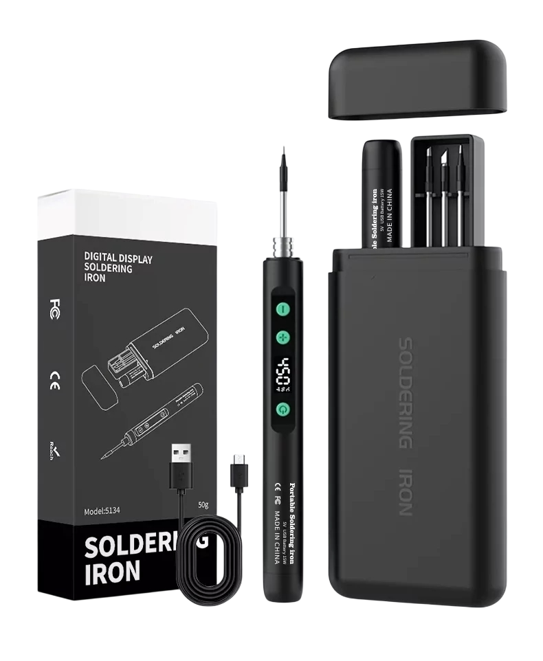 Паяльник цифровой S5134 USB с кейсом 3 жала Черный
