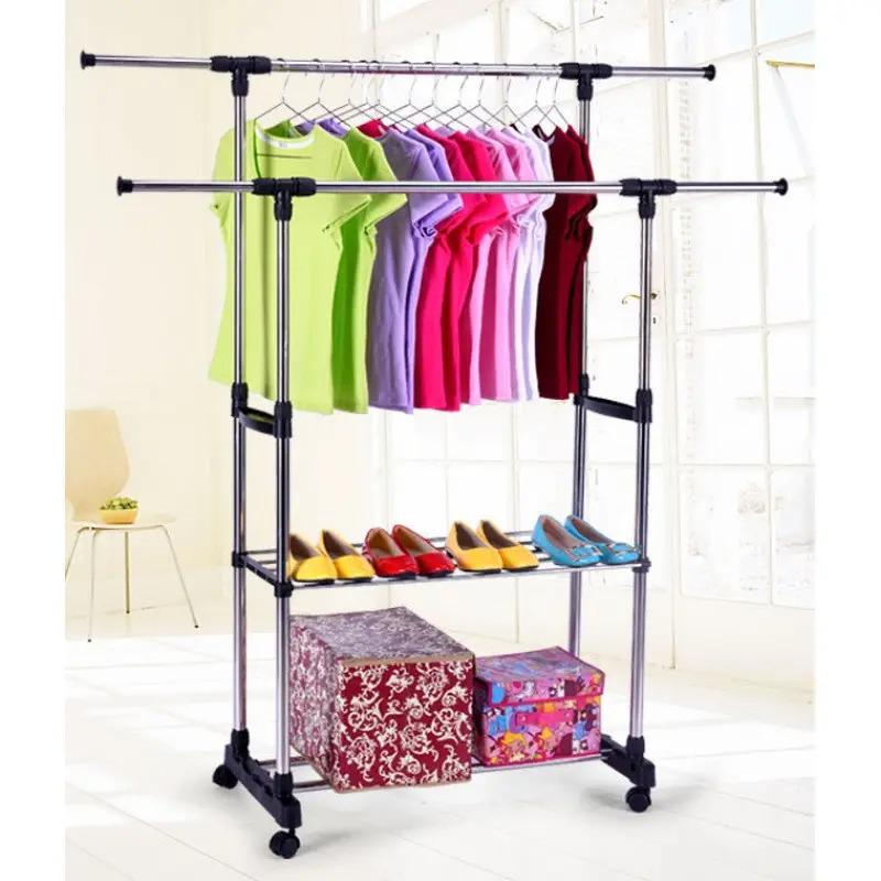 Вішалка-стійка Double-Pole Vincenzi Colgador doble ajustable телескопічна з полицями для взуття (11947403) - фото 2