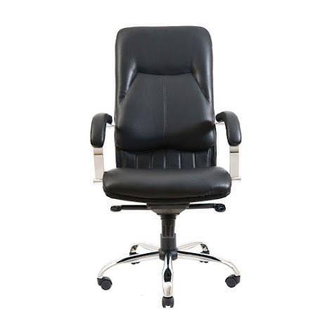 Кресло офисное компьютерное Nicosia VIP хром M3 MultiBlock натуральная кожа Lux Комбо Черный