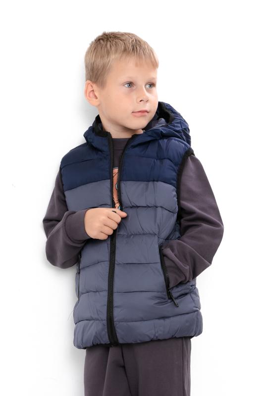 Жилетка демісезонна дитяча унісекс з капюшоном Носи Своє XL Темно-синій (14279-1)