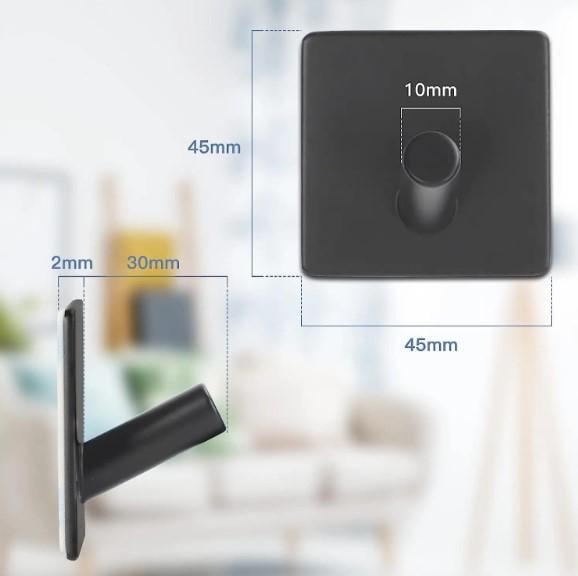 Набор крючков самоклеющихся из нержавеющей стали 4 шт. Черный - фото 2 Набор крючков самоклеющихся из нержавеющей стали 4 шт. Черный - фото 2